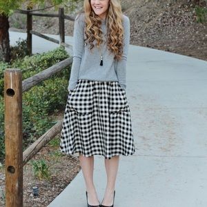 Sidewalk Midi Skirt in Buffalo Check